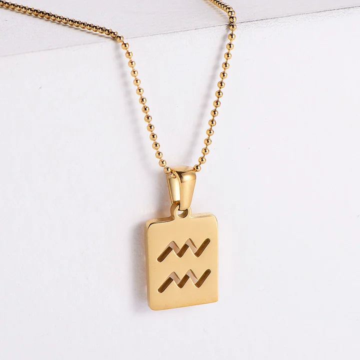 Zodiac tag necklace