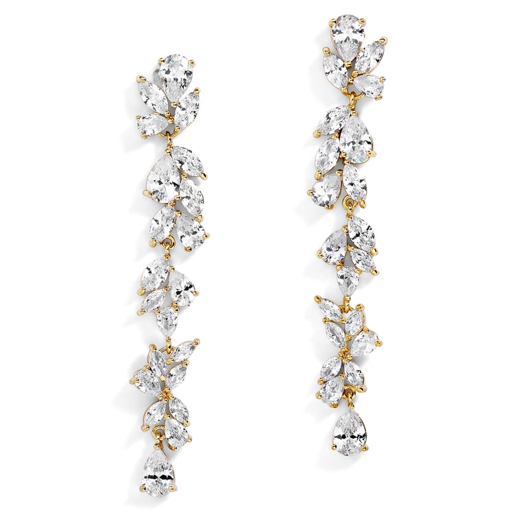 CZ long statement earrings