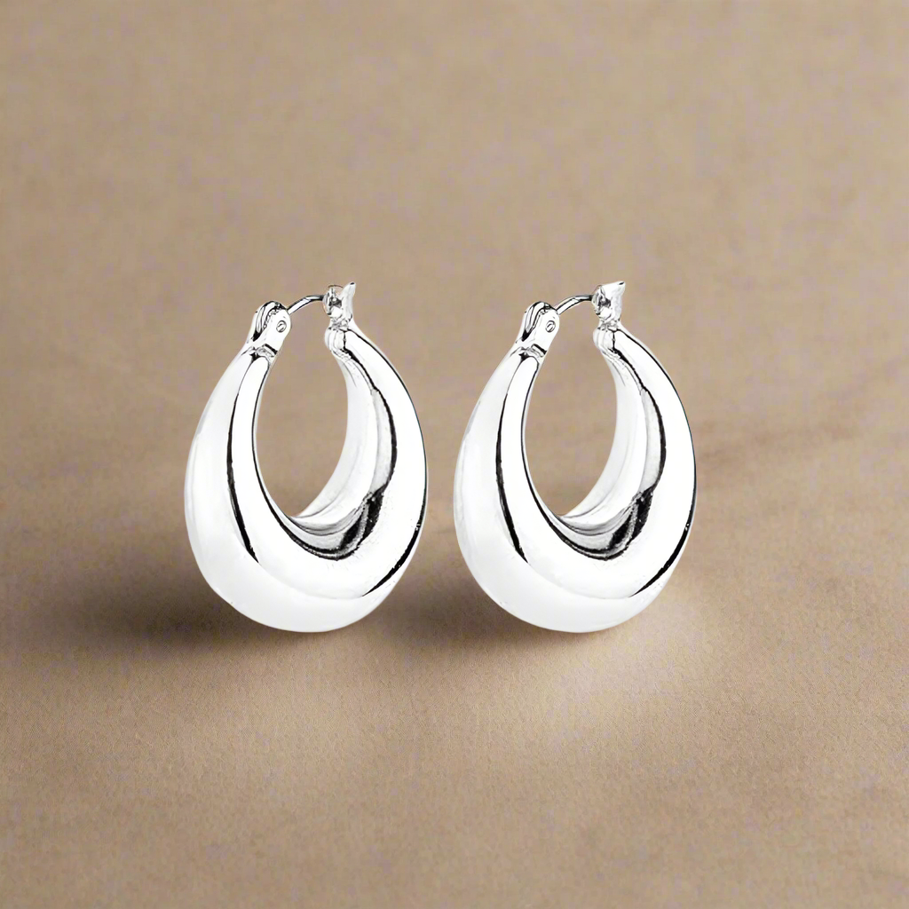 Fashion Hoops Silver Plated