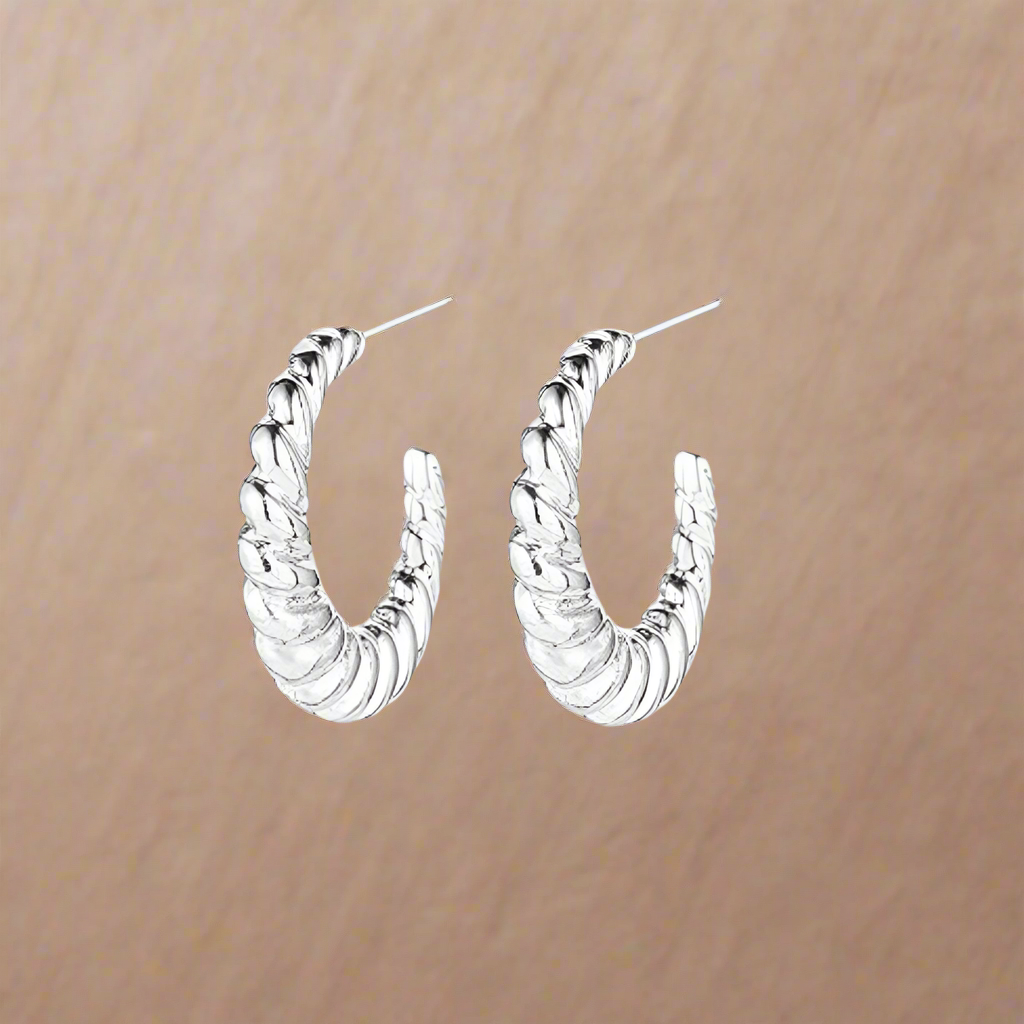 Fashion Hoops Silver Plated