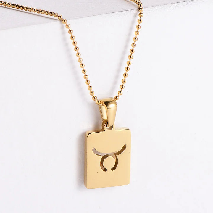 Zodiac tag necklace