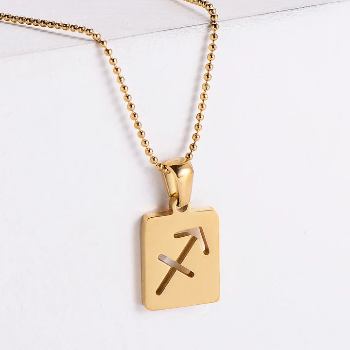 Zodiac tag necklace