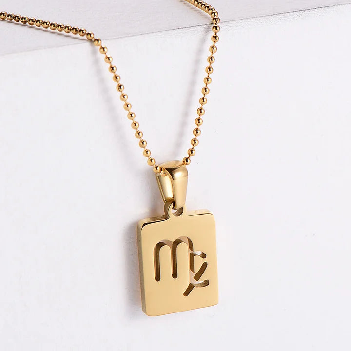 Zodiac tag necklace