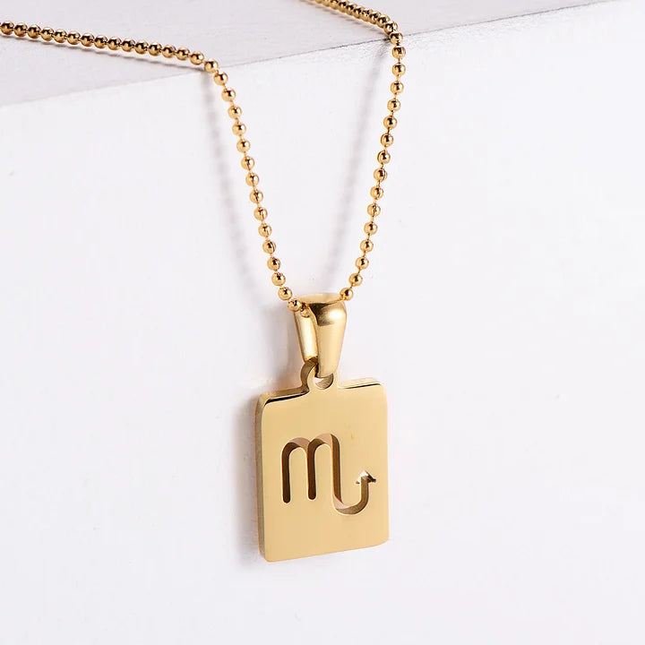 Zodiac tag necklace