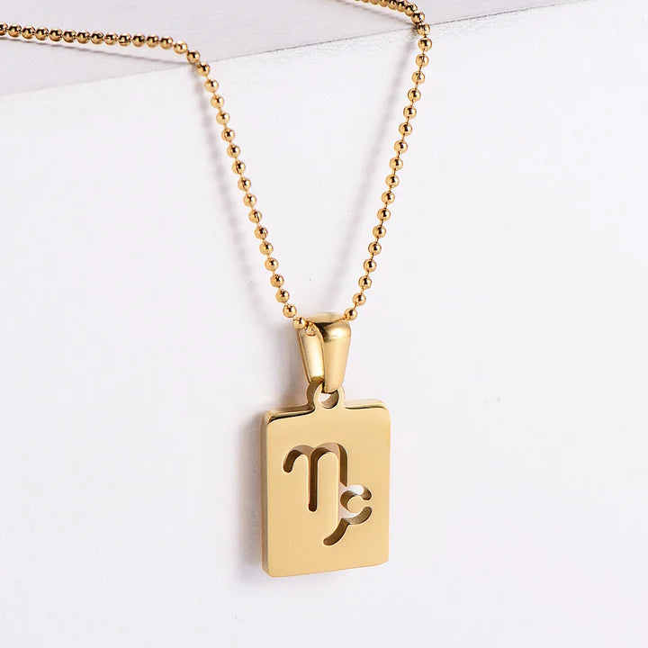 Zodiac tag necklace