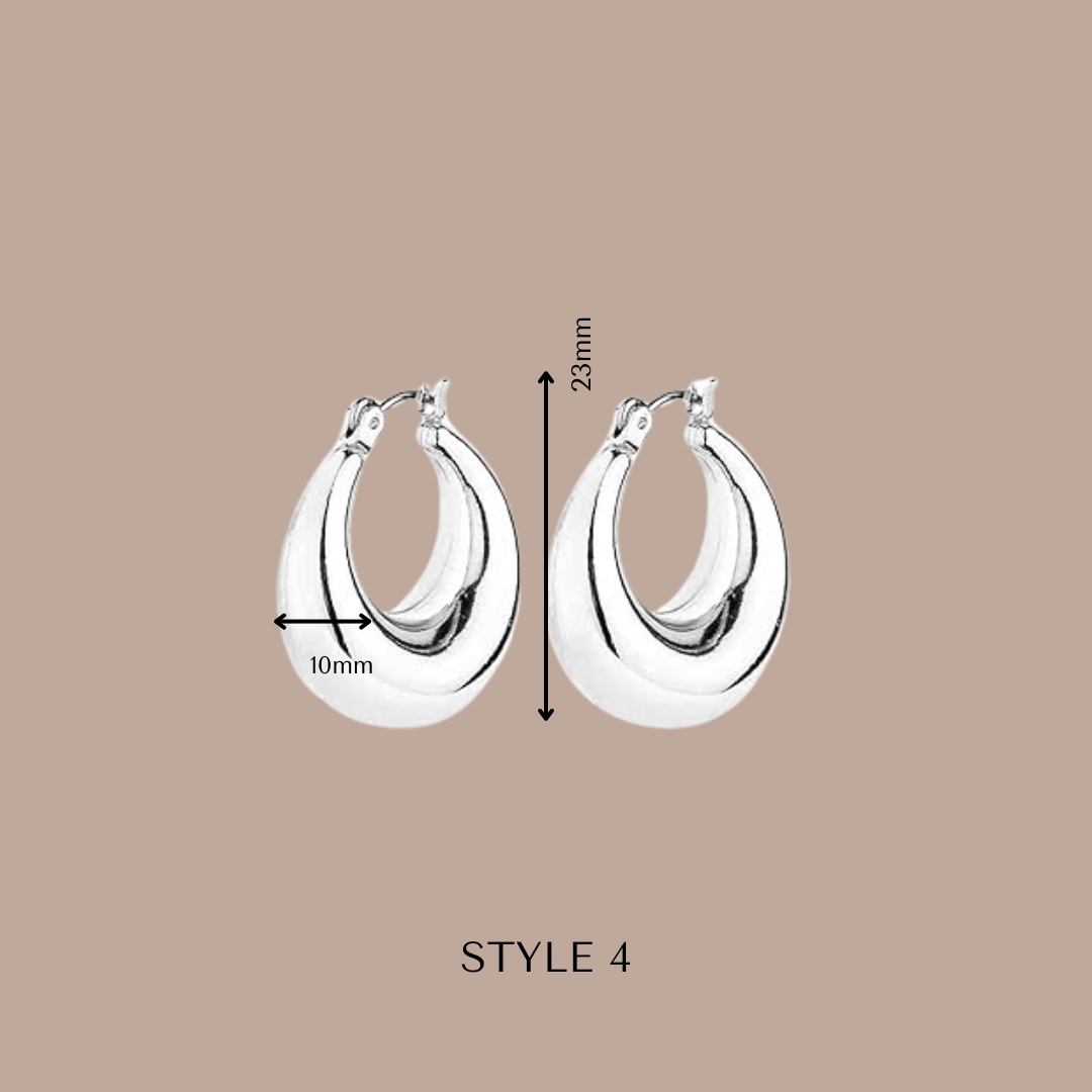 Fashion Hoops Silver Plated