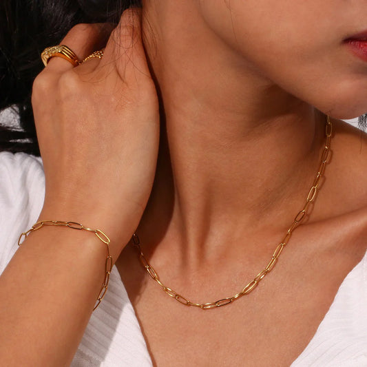 Paperclip 18K Gold Plated bracelet