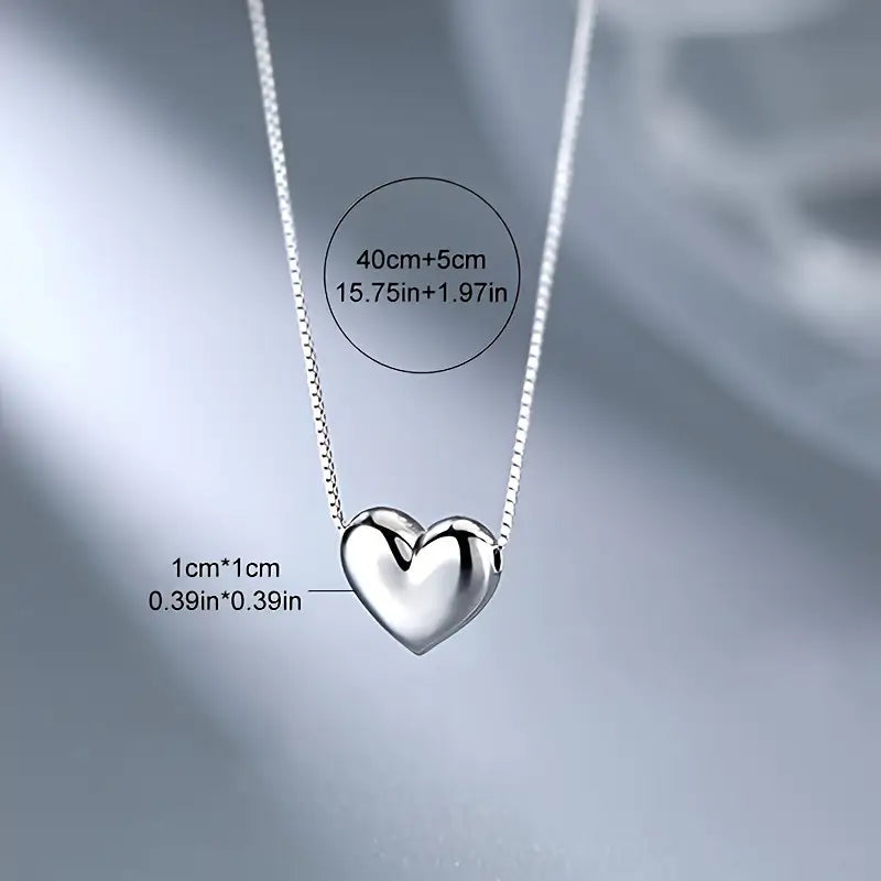 Silvery Heart Necklace