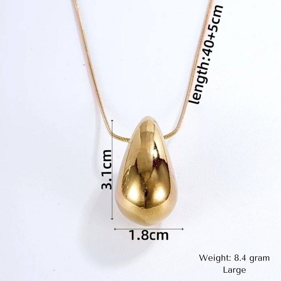 waterdrop necklace plated gold color