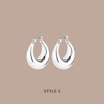 Fashion Hoops Silver Plated