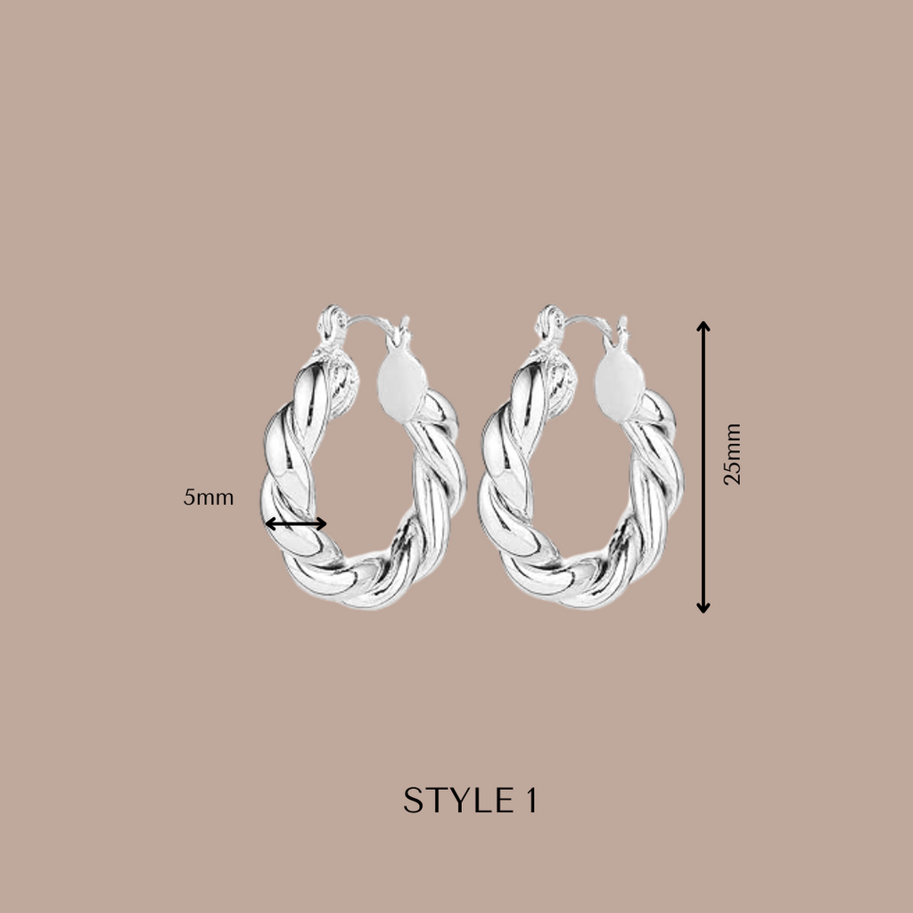 Fashion Hoops Silver Plated
