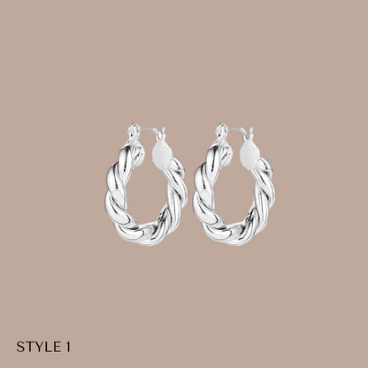 Fashion Hoops Silver Plated