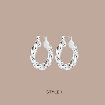 Fashion Hoops Silver Plated