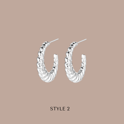 Fashion Hoops Silver Plated