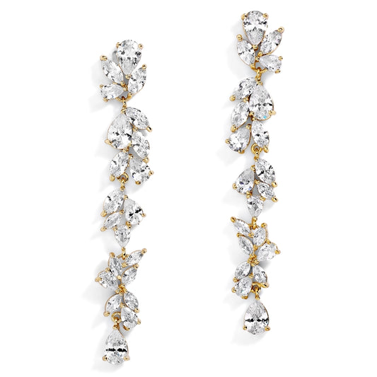 CZ long statement earrings