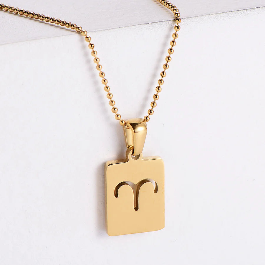 Zodiac tag necklace