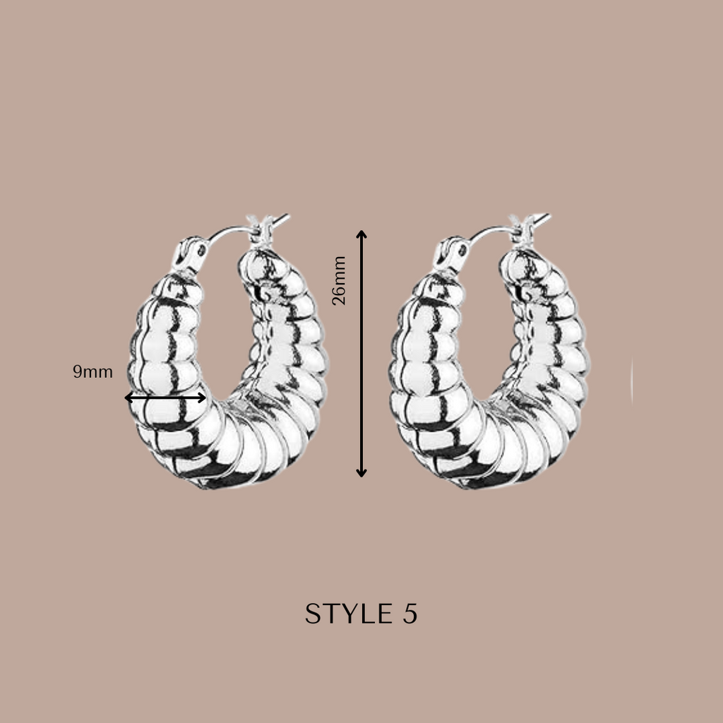 Fashion Hoops Silver Plated