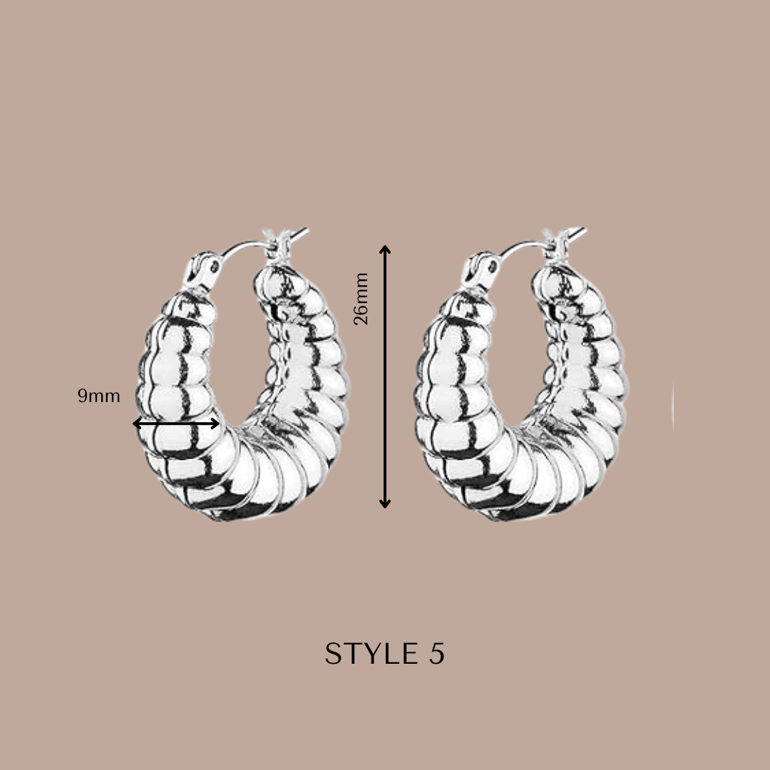 Fashion Hoops Silver Plated