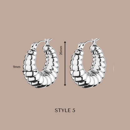 Fashion Hoops Silver Plated