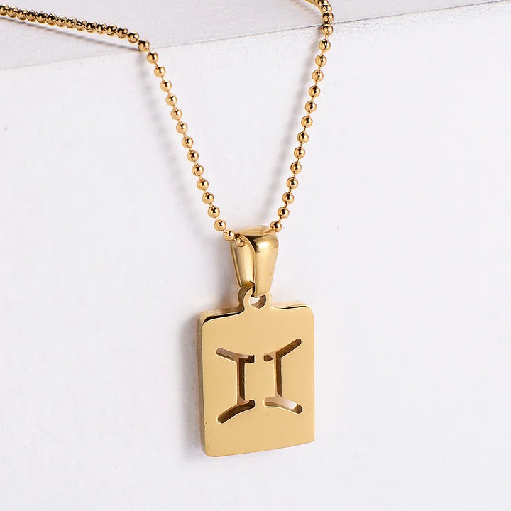 Zodiac tag necklace