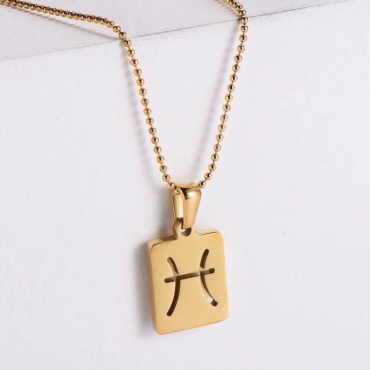 Zodiac tag necklace