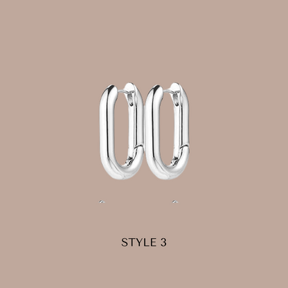 Fashion Hoops Silver Plated