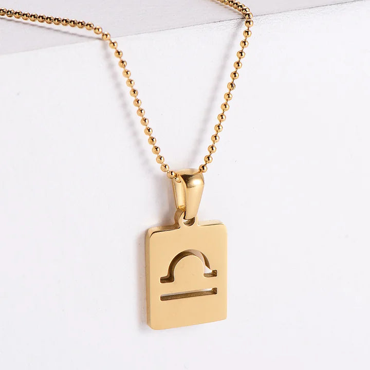Zodiac tag necklace