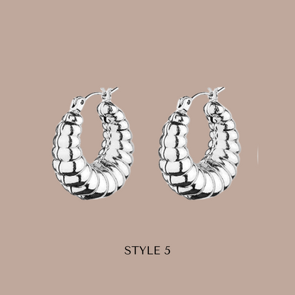 Fashion Hoops Silver Plated