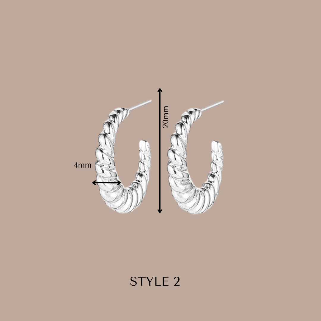 Fashion Hoops Silver Plated