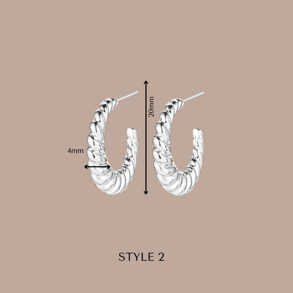 Fashion Hoops Silver Plated