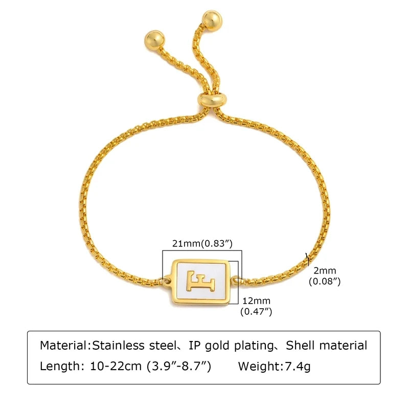 Initial Shell Bracelet