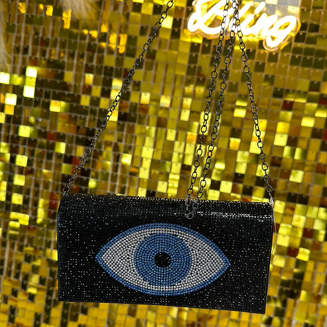 Evil eye deals clutch bag