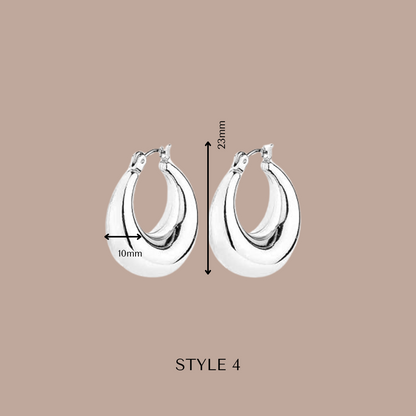 Fashion Hoops Silver Plated