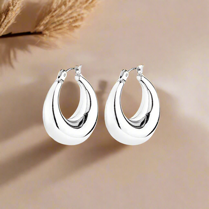 Fashion Hoops Silver Plated