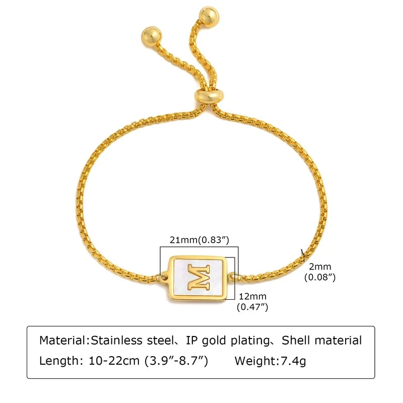 Initial Shell Bracelet