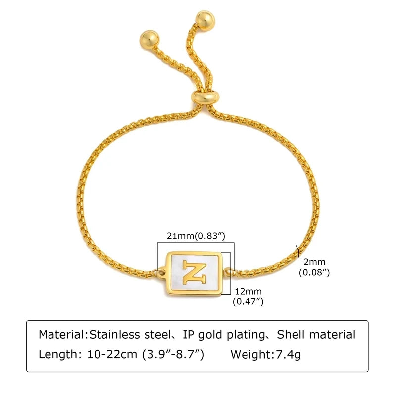 Initial Shell Bracelet