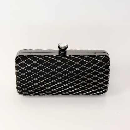 Black wired evening bag