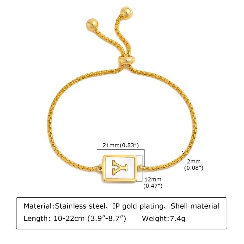 Initial Shell Bracelet