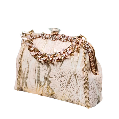 Golden metallic clutch