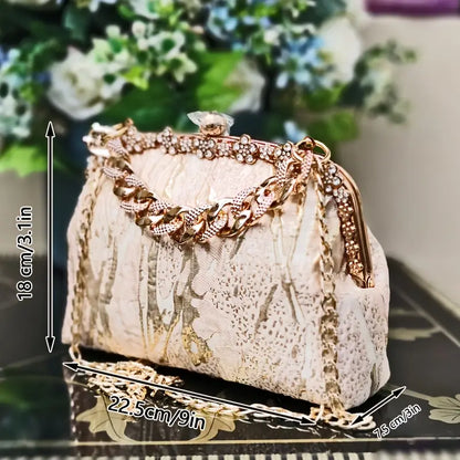 Golden metallic clutch