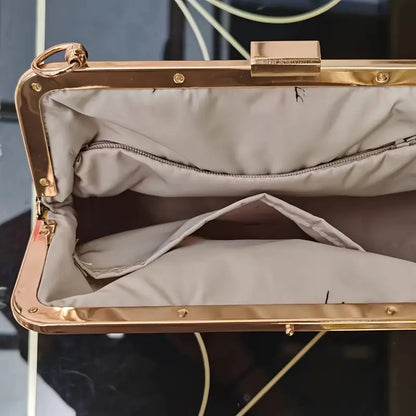 Golden metallic clutch