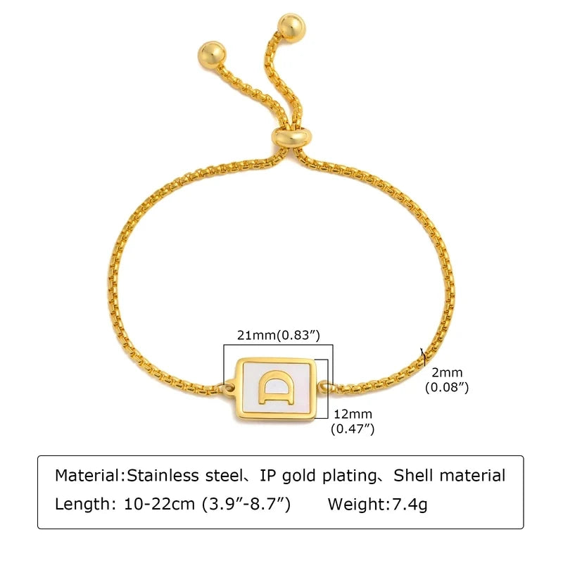 Initial Shell Bracelet